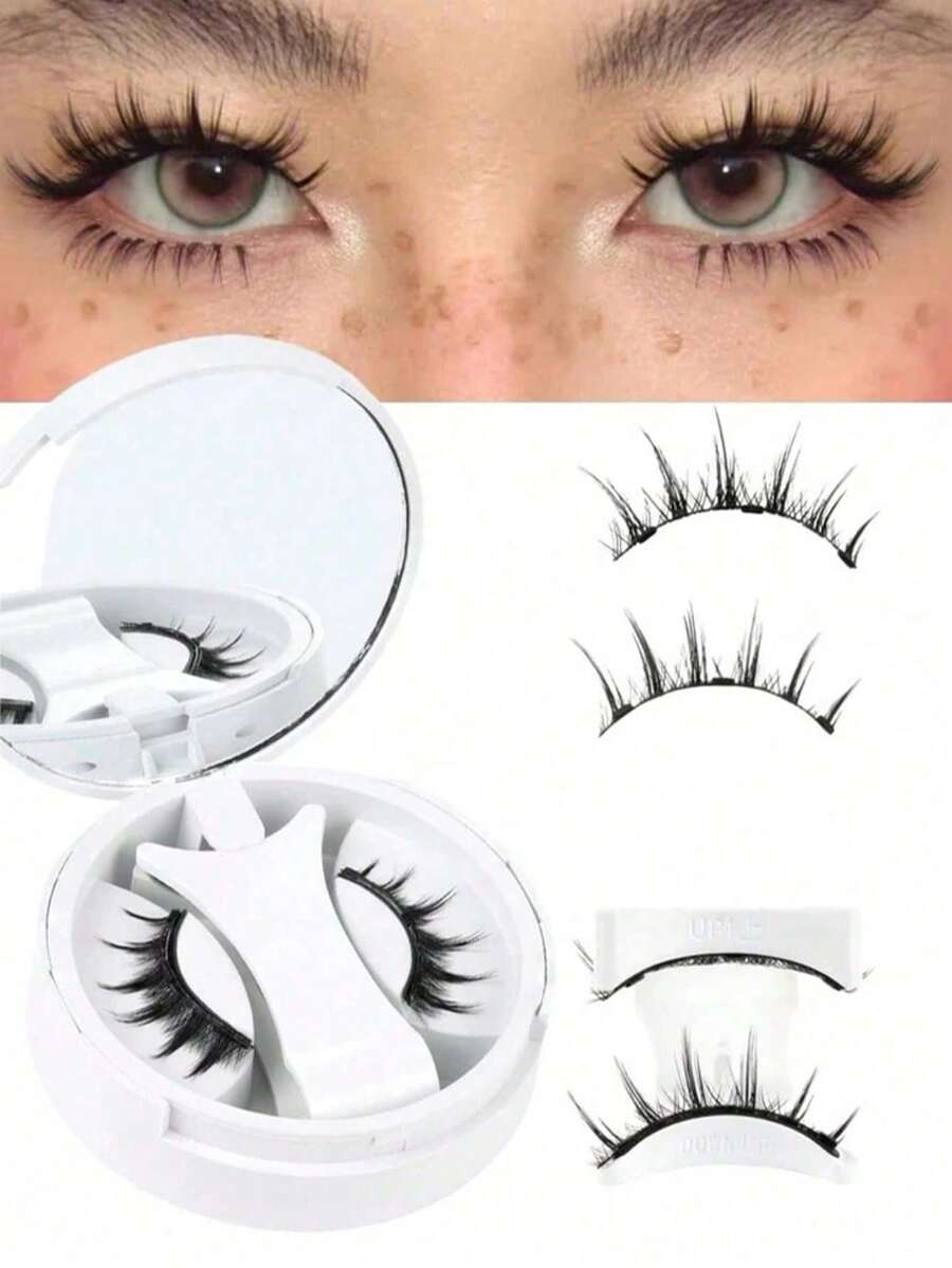 1 Pair Reusable Magnetic False Eyelashes, Natural Look, No Glue Needed, Soft & Easy To Wear/Remove. Eyelashes, Lashes, False Eyelashes, Women's Eye Makeup Gift, Eyelashes, Eyelashes, Eyelashes, Eyelashes, Eyelashes, Eyelashes, Christmas, Magnetic Eyelashes - Multicolor - View 1