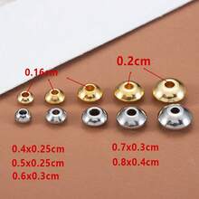 20pcs Stainless Steel Spacer Beads, Abacus Beads, Flat Round Beads, Suitable For DIY Necklace, Bracelet, Jewelry Making - Multicolor - View 3