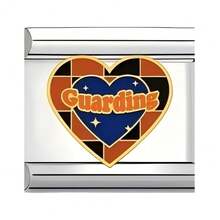 1PC Stainless Steel Italian Module Bracelet Components, Featuring Various Heart Patterns, DIY Making Jewelry For Bracelet Necklaces, Can Be Freely Matched With Different Styles