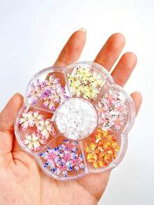 1盒Y2K豹纹彩色花朵美甲装饰，3D波点花朵，ABS仿珍珠，适合情人节派对美甲装饰，DIY美甲用品，美甲宝石 - 彩色 - 查看 7