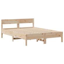 vidaXL Quadro de luz sem matelas 160x200 cm madeira maciça de alfinete - Castanho - Ver 7