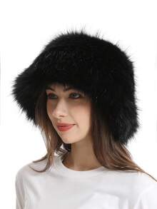 1pc Women's Faux Wool Winter Warm Hat, Suitable For Outdoor Activities In Spring, Autumn And Winter, Warm And Versatile Bucket Hat, For Hiking, Skiing, Cycling And Daily Wear, Popular Style Winter Outfits