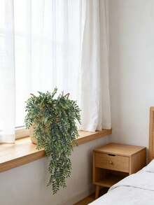 1件 29.92英寸 人造垂吊绿植，葡萄柚叶垂吊，人造植物装饰，仿真垂吊绿植，模拟植物，适用于家居房间装饰、室内搁架装饰、户外墙面花园装饰 - 深綠色 - 查看 9