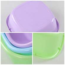 8L Square Plastic Washing Up Bowls Colored Small Wash Bowl Basin Set Of 3 - WhiteGreenOrLightBlue - View 5