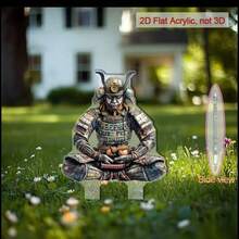 Acrylic Japanese Samurai Statue Garden - Weather-Resistant Outdoor Planter Decor, Holiday Lawn Decoration For Festivals And Celebrations, Gift For Friends, Housewarming - Multicolor - View 4