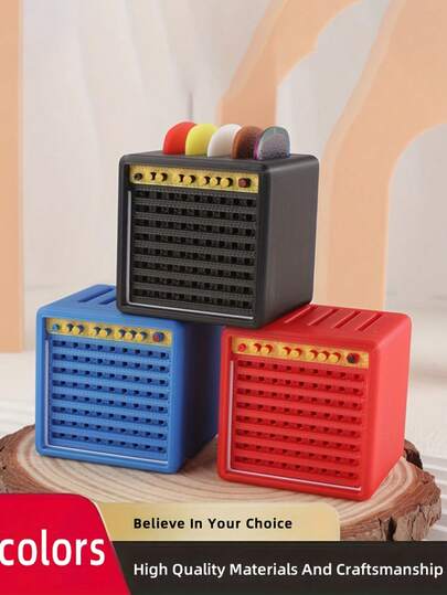 1 pieza Caja de almacenamiento de púas de guitarra, disponible en varios colores, set de soporte de púas con forma de amplificador de guitarra. No incluye púas de guitarra. Altamente portátil, adecuado para guitarristas o como regalo. Soporte portátil y de moda para púas de amplificador de guitarra, soporte portátil para púas de guitarra, ideal como regalo
