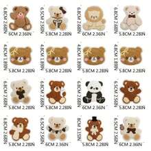 12pcs Plush Teddy Bear Patches, Cute Small Bear Embroidered Iron-On Appliques For Clothes, Hats, Bags, Shirts DIY Decoration - Multicolor - View 4