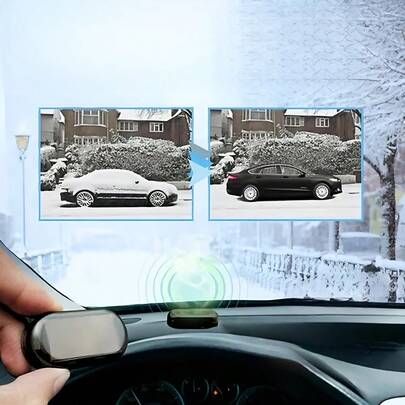 Solar Powered Windshield Deicing Light, Car Electromagnetic Molecular Defroster For Front & Rear Windows, Automotive Deicing Tool