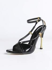 Jin Bei Qi Giày sandal cao gót mũi nhọn tối giản dành cho nữ, chất liệu da bóng, thoải mái, thích hợp cho các buổi tiệc đêm, đám cưới, sự kiện ngoài trời, kiểu dáng thanh lịch, sang trọng, thời trang, dự tiệc cocktail, màu đỏ rượu vang, phù hợp mọi mùa. - màu đen - Xem 9