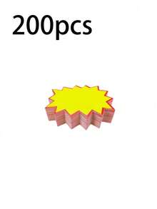 200pcs Yellow Bargain Price Tags, Explosion Sticker, Mini Product Price Tag, 3.54 X 2.75 Inch Star Shape Blank Retail Labels, Label Paper For Consumables For Grocery Stores, Supermarkets And Holiday Events, Paper Material - Multicolor - View 11