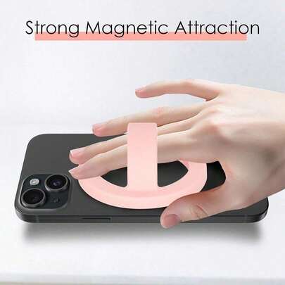 Silicone Magnetic Silicone Phone Grip Super Strong Magnetic Design 360° Rotation Comfortable Grip Compatible With IPhone 16/15/14/13/12 Series Perfect For Selfies And Watching Videos Phone Rings Valentine's Day Gift
