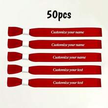 [Customized] Personalized Party Wristbands, Disposable Ribbon Bracelets, Conference Event Check-In Wristbands, Customizable, Suitable For Events, Birthdays, Weddings, Group Gatherings, Music Festivals And Concerts, Adding Festive Atmosphere To Music Concerts And Celebrations - Multicolor - View 23
