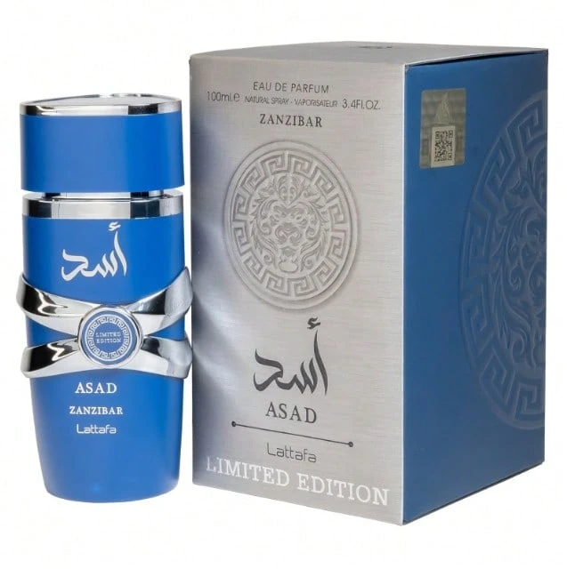 Perfume árabe de hombre Asad Zanzibar Limited Edition 100ml Lattafa,Fragancia acuatica,dulde,intensa duradera ,Perfume masculino oriental Edición Limitada Asad Zanzibar NUEVO - Fresco - Ver 1