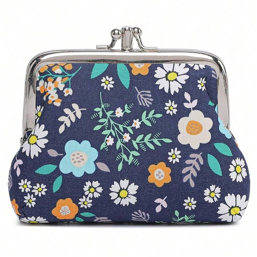 Cute Floral Buckle Coin Purses Vintage Pouch Kiss-Lock Change Purse Wallets… - 27 - View 1