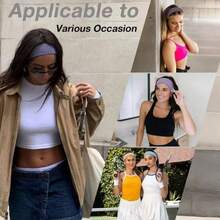 1/4pcs Women Headbands - Elegant Striped Wide Headband, Non-Slip Sports Headband, Elastic Fashion Headscarf, Sweat-Absorbent Headband For Fitness Yoga Running. Women Casual Striped Headband, Polyester, Bohemian Style, All Season Women Hair Accessories Elegant Hair Band - Multicolor - View 6