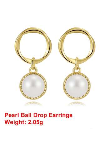 ต่างหูห้อยไข่มุกน้ำจืดทรงกลมสีทอง 14k เงินแท้ 925 จำนวน 1 คู่ เครื่องประดับแฟชั่นสำหรับผู้หญิง ผู้หญิง และเด็กผู้หญิง งานแต่งงาน งานเลี้ยง และของขวัญวันเกิด ต่างหูแฟชั่น 2026