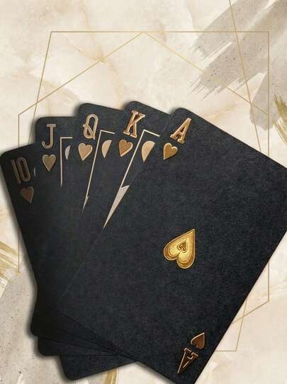 POKOJA LAND 1pack Waterproof & Flexible Playing Cards With Box, Cool Design Great For Parties, Games, Gifting And Celebrations,Black Card,Gifting>Black,Palying Cards