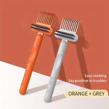 1pc Two-In-One Comb Cleaning Brush For Air Cushion Airbag Comb, Hair Cleaning Hook Claw Comb, Crevice Cleaning Tool, Curling Comb Cleaner, Reusable Hair Comb Crevice Cleaning Brush, Compact And Easy To Carry - màu xanh da trời - Xem 4