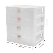 Tabletop Mount Storage Box Desk Organizer With Drawer 26*20.2*29cm For Office - White - View 2
