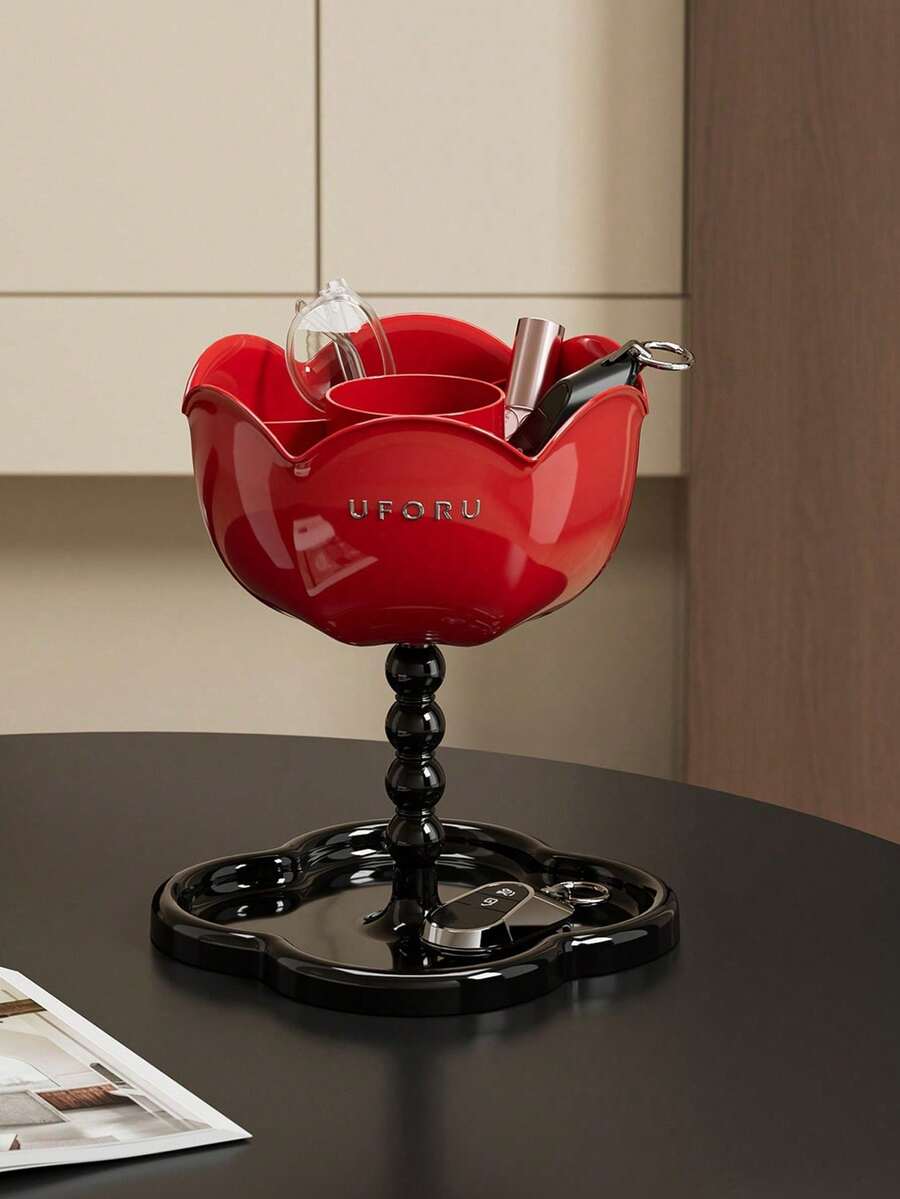 Four-Leaf Clover Cosmetic Organizer Breaks Away From The Monotony Of Traditional Shelves. With Its Lively And Cute Four-Leaf Clover Design, Even When Filled With Small Items, It Doesn't Look Cluttered But Instead Resembles A Carefully Arranged Display Stand. - Multicolor - View 1