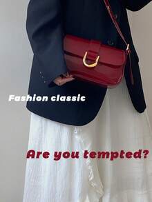 1pc Lacquered Polyurethane Leather Handbag For Women,Small Shoulder Bag For Women[US-Based Shipping]Burgundy Baguette Bag, Y2K Babe Bag, Lacquered Mini Square Bag, Simple Mini Bag, Crossbody Purses,Shoulder/Underarm Bag,Leather Tote Handbag Clutch Hobo Purse Retro Mini Bag, With Zipper Closure ,Versatile Work Bag, Student Mini Square Bag, Retro Inspired Bag For Women, Fashionable Burgundy Bag , Old Money,Great Gift For Ladies Like Christmas, Valentine's Day, Birthdays, Mother's Day, And Anniversaries. - Màu Đỏ Sâu - Xem 9