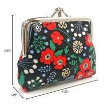 Cute Floral Buckle Coin Purses Vintage Pouch Kiss-Lock Change Purse Wallets… - 12 - View 9