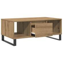 vidaXL Mesa baja de madera artesanal 90x50x36,5 cm ingeniería de madera - Marrón - Ver 4