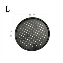 Non-Stick Pizza Pan With Holes - 13-Inch Perforated Pizza Crisper Carbon Steel Pizza Pan - 1 Round Pizza Trays - 黑色 - 查看 10