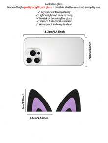 1 Set Acrylic Cat Ear Screen Decor, Computer Monitor Decoration Accessories, Cute Gaming Desk Decor, Girly Desktop Aesthetic Decor, Pink & Black Color Screen Top Decor, Suitable For Home Office, Bedroom, Study, Gaming Space, Live Streaming Workspace Desktop Upgrade - Multicolor - View 7