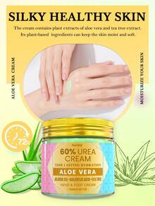 60% Aloe Vera Hand & Foot Cream, Deep Moisturizing For Cracked Skin, Repairing Aloe Vera Moisturizing Cream For Heels And Hands, Fast-Absorbing Non-Greasy Formula, Nourishing Soothing Care, Unisex Daily Skincare, 100g - Tasteless - View 3