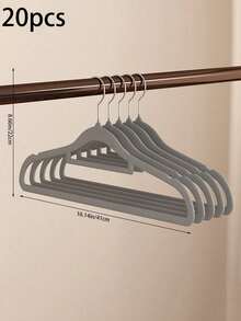 20pcs Velvet Hangers, Space Saving Non-Slip Clothes Hangers With Swivel Hook, Heavy Duty Extra Thin Velvet Hangers With Notches For Shoulder, Space Saving