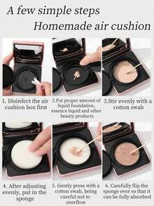 1pc 15g Foundation Decanting Bottle, 1pc Luxury Rhinestone Cushion BB Cream Refillable Empty Compact Case With Mirror & Puff, DIY Makeup Powder Replacement Box, Travel Friendly Makeup Gift - Silver - View 9