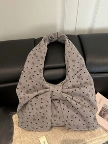 1个新款甜美可爱蝴蝶结多功能大容量单肩包，可用作生日礼物袋、手提包或日常包。可收纳钥匙、纸巾等物品，适合少女使用，是旅行、购物和其他外出活动的理想之选。 - 彩色 - 查看 12