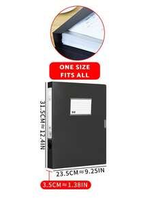 1pc Thick Foldable File Box, Large Capacity Document Storage Box, Office Supplies - Multicolor - View 8