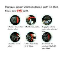 4X 3D Style Brake Caliper Covers Universal Car Disc Front & Rear Kits Red UK New - A - View 6