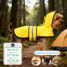 BJAYPET 1pc Dog Rain Jacket Suitable For Medium And Small Dogs, Pet Raincoat With Reflective Strip, Lightweight Rainwear For Outdoor Use - Yellow - View 18