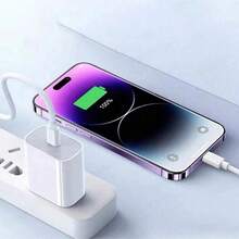 20W 充电器套装 - 20W 快速充电适配器 + 200厘米高效数据同步快速充电线，兼容 14/13/12/11 Pro Plus/XS/XR/8/7/9、iPad 系列，Nanphone 充电器，高输出功率 - 美規A型插(110-127V) - 查看 3