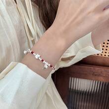 1pc Cute Kawaii Cat & Fish Red Rope Bracelet With Bell, Adjustable Lucky Charm For Friends/Students/Couples - Cat Hand-knitting - View 7