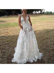 2026 Women's Tucker Dress Lace Bridal Wedding Dress Sexy White Suspender Bridesmaid Dress Vacation Travel Small White Dress - 白色 - 查看 3