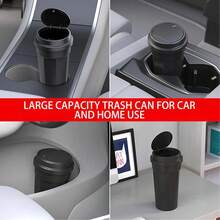 AD 1 thùng rác ô tô kèm 1 cuộn túi đựng rác chuyên dụng, thùng rác đa năng phù hợp cho ô tô, văn phòng và nhà ở, màu đen - Thùng rác đựng cốc nước - Xem 3