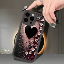 Una funda de teléfono con patrón de corazón de flores creativas y ojo de cielo, adecuada para iPhone 16/15/14/13/12/11 Plus/Pro/Max - Diseño de moda creativa unisex, regalo para amigos, familia, novio, novia - Colores mixtos - Ver 4