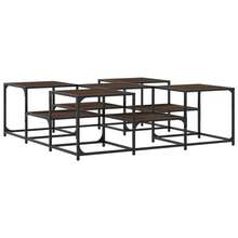 table basse vidaXL chêne marron 121x121x40 cm bois ingénierie - Tabac - Voir 7
