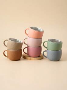 1pc Personalized Customization Name And Pattern Deboss Silicone Single Handle Cup Stainless Steel Inside Children Tableware Kids Mug