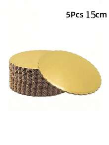5/10pcs Gold Round Cake Boards, Sturdy & Grease-Proof, Ideal For Wedding, Birthday Party, Holiday Cake Decorating And Display, Also Suitable For Back To School Season
