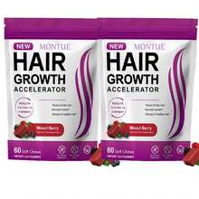 MONTUE 2Pcs Hair Accelerator Soft Chews, Hair Vitamins For Women And Men With Clinically Studied Lustrive And Biotin, Promotes Thicker, Fuller, Stronger Hair, Mixed Berry, 60*2 Soft Chews - 120 Đếm - Xem 8