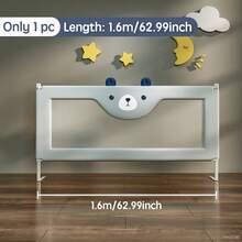 PANGDUBE Barrera Protectora para Cama de Bebé y Cuna Infantil | 8 Tamaños, Hasta 31cm de Altura de Colchón | Con Fijación por Tornillos, Funda Desmontable | Delimitador de Cama Estable, Borde para Sentarse Cómodo | Para Cama de Padres y Cuna de Niños - Oso lindo - Ver 15