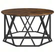 vidaXL Table basse Chêne fumé 80 x 80 x 42 cm - Tabac - Voir 7