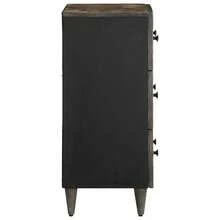 vidaXL Buffets 2 pcs gris clair 60x33,5x75 cm bois de manguier massif - Noir - Voir 5