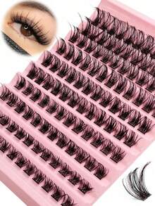 120 pièces Faux cils en grappe, extensions de cils effilés D Curl 8-16 mm, extensions de cils en grappe DIY à la maison, faux cils individuels naturels, Grappes de cils, Grappes de cils, Faux cils individuels, Cils, Faux cils - Noir - Voir 2