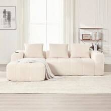 Sofas & Couches - Beige + Corduroy + 4 Seat + Foam - View 4